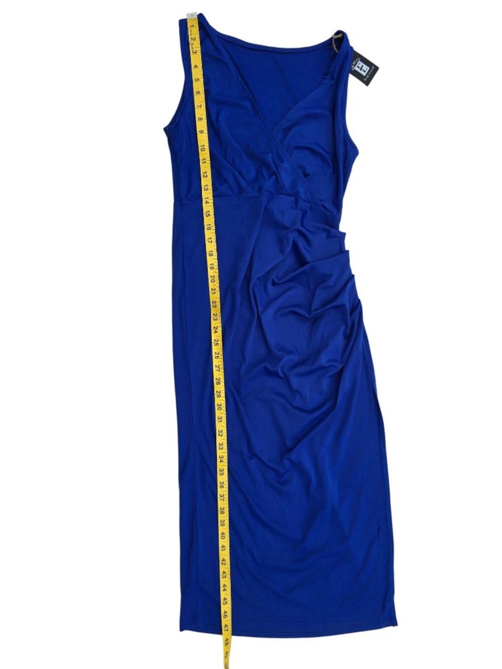 Ekaliy Women Sleeveless Wrap Dress Royal Blue Size L Polyester Blend Stylish Fit - Picture 8 of 11
